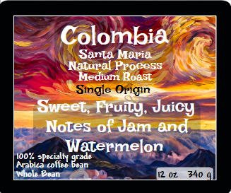 Colombia Huila Santa Maria Natural  - $18.00/12 oz