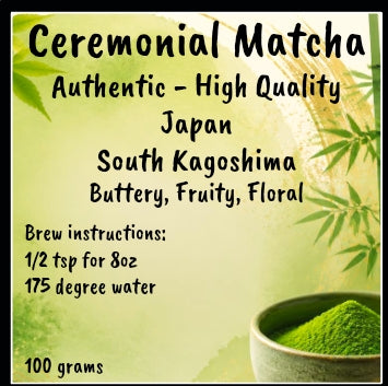 Ceremonial Grade Japanese Matcha, 100g, $30.00